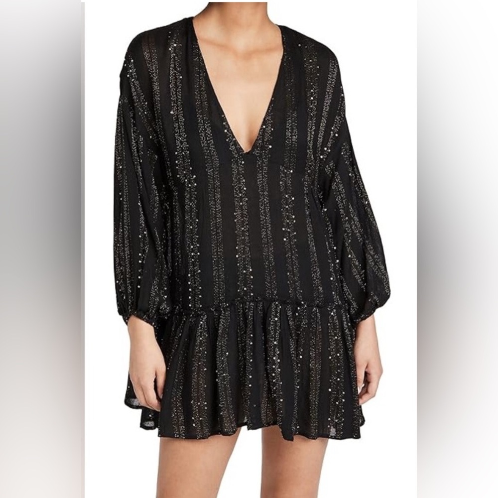 L* Space Black Byron Tunic Dress/CoverUp, NWT, size M